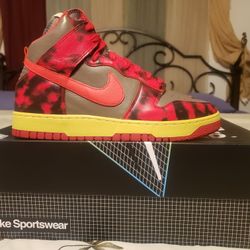 Nike Dunk High Red Acid Wash DEADSTOCK Size 11