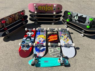 Blank skateboard decks and complete boards