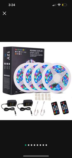 LED Strip Lights 65.6ft/20M Waterproof LED Light Strip with Remote SMD2835 4 Pack 1200LEDs 12V LED Lights for Bedroom Garden Party