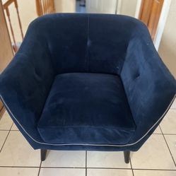Blue Velvet Couch Set 