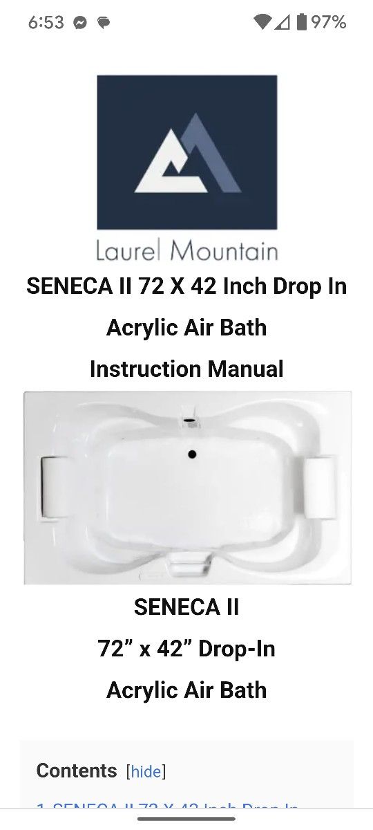 Jacuzzi Whirlpool Bathtub Spa Hot Tub Professional Series 72" By 42" Cost $5400 Only $1950 New