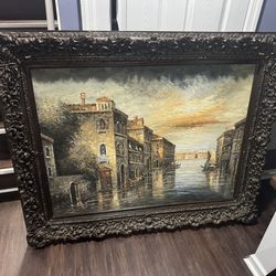 Italian villa oil painting