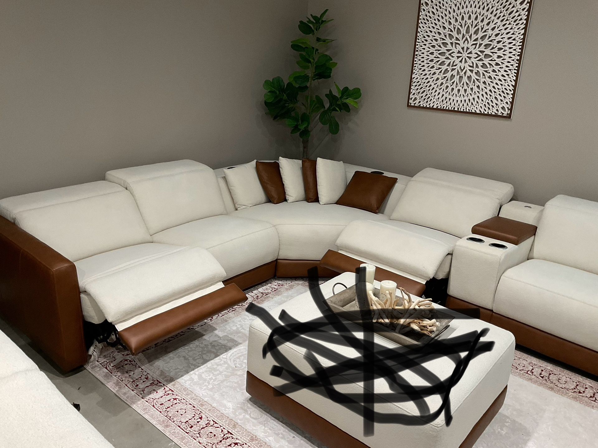 New dual power recliner sectional with wifi Bluetooth surround sound system