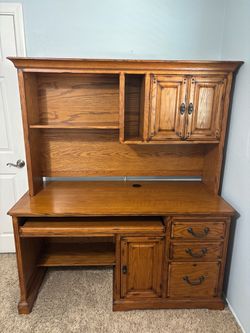 Solid Oak Desk With Topper