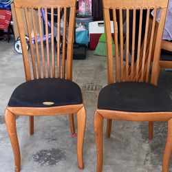 Six Solid Wood Dining Chairs