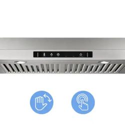 VIKIO
30 in. 900CFM Ducted Under Cabinet Range Hood in Stainless Steel with 3-Way Venting Removable LEDS and Gesture Control