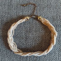 Braided Bead Choker Necklace 