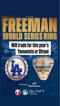 Trade only - Freddy Freeman 9/15/25 SGA - 2024 World Series champion ring