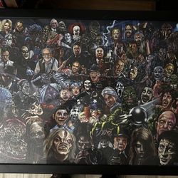 Framed Horror Collage Print