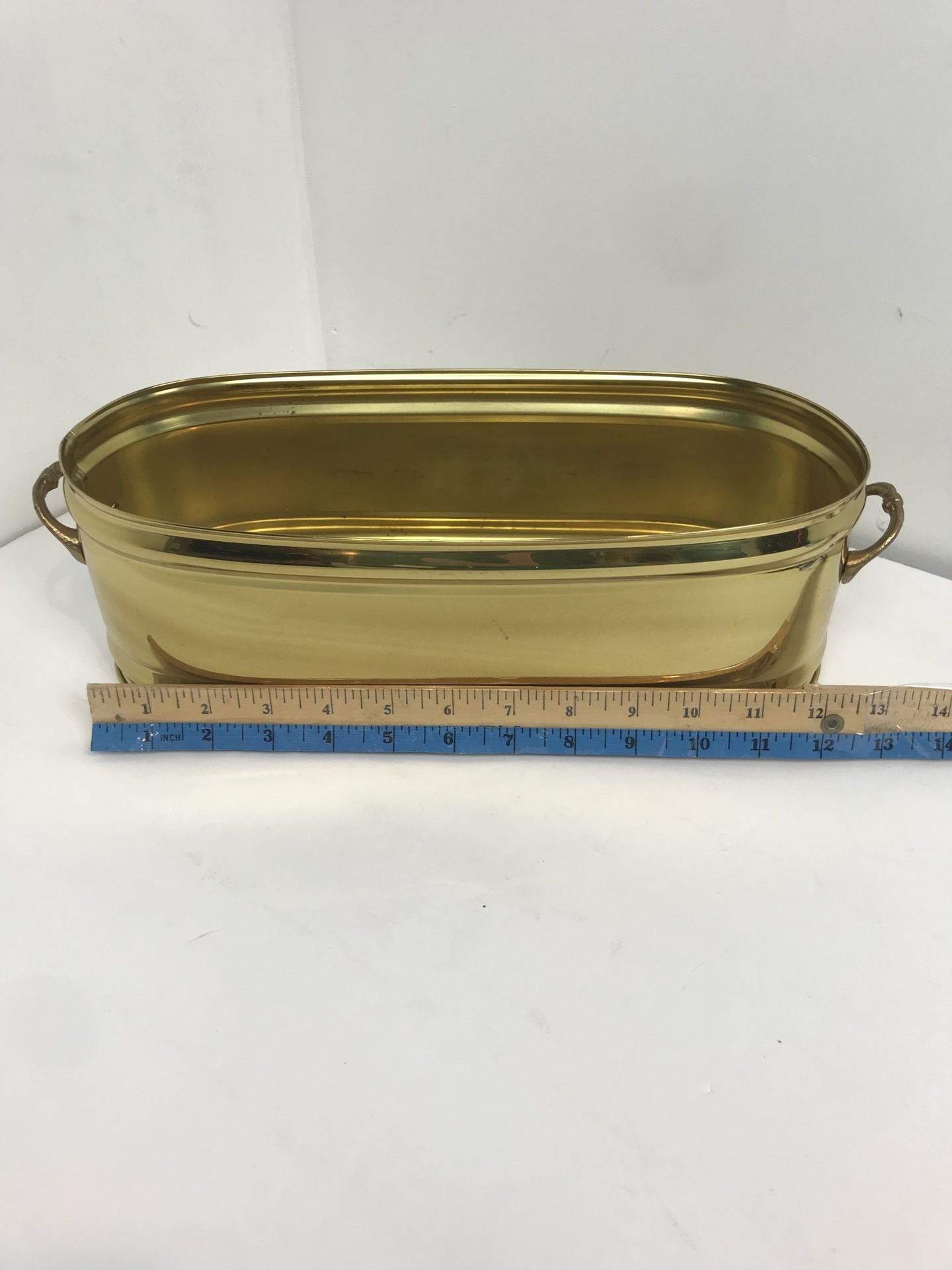 Brass metal tin planter 