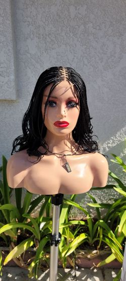 Curly hand braided wig