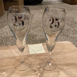 25th Anniversary Wine Glasses 