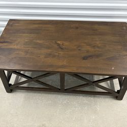 Brown wood coffee table