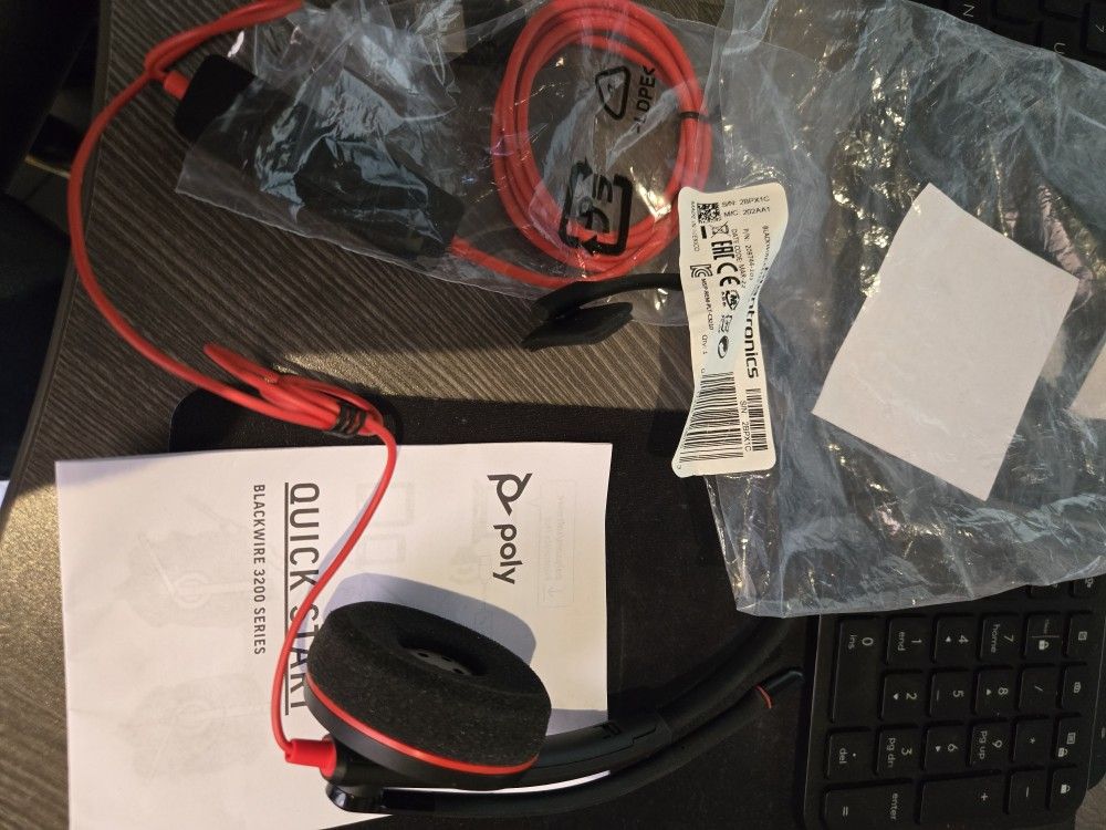 Poly Blackwire 3210 Wired Headset Noise Canceling 