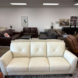 100% Real Leather Sofa-Maia