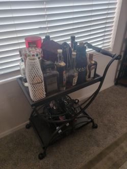 Metal + Wood Bar Cart