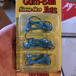 Northland Tackle Gum-Ball JIG / 1.5" / 3/16 OZ - #1/0 HK / 12 Pack/Super-GLO Blue Wonder