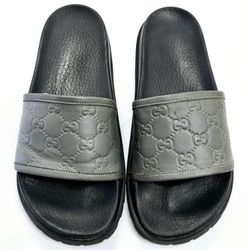 Gucci Mens Guccissima Signature Leather Slide Sandals 
