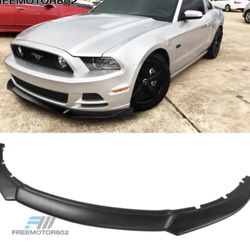 Fit 13-14 Mustang PP Unpainted Black Front Bumper Lip Spoiler