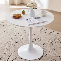 31.5" Small Round Dining Table [Metal Tulip Pedestal Base]