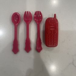American Girl Doll Red Kitchen Accessories 