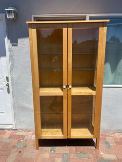 display cabinet with glass shelves