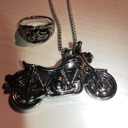 Motorcycle Pendant And Ring