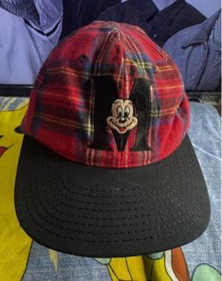 90S VINTAGE DISNEY GOOFYS HAT CO MICKEY MOUSE PLAID SNAPBACK HAT ADULT CAP