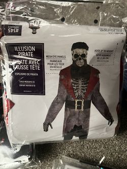 Skeleton Pirate Costume Boys Size 8-10