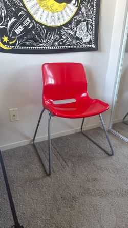 IKEA snille chair, orange w/ seat cushion