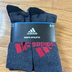 NWT Adidas men's athletic socks 6 pairs 