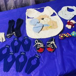 Baby Closet Dividers, Baby Shoes, Bibs, Old Navy Socks, Rattle