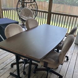 Office Desk And 4 Chairs 