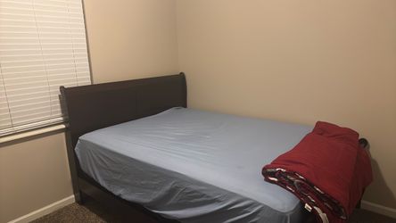 Dark Brown Wood Sleigh Bed Frame