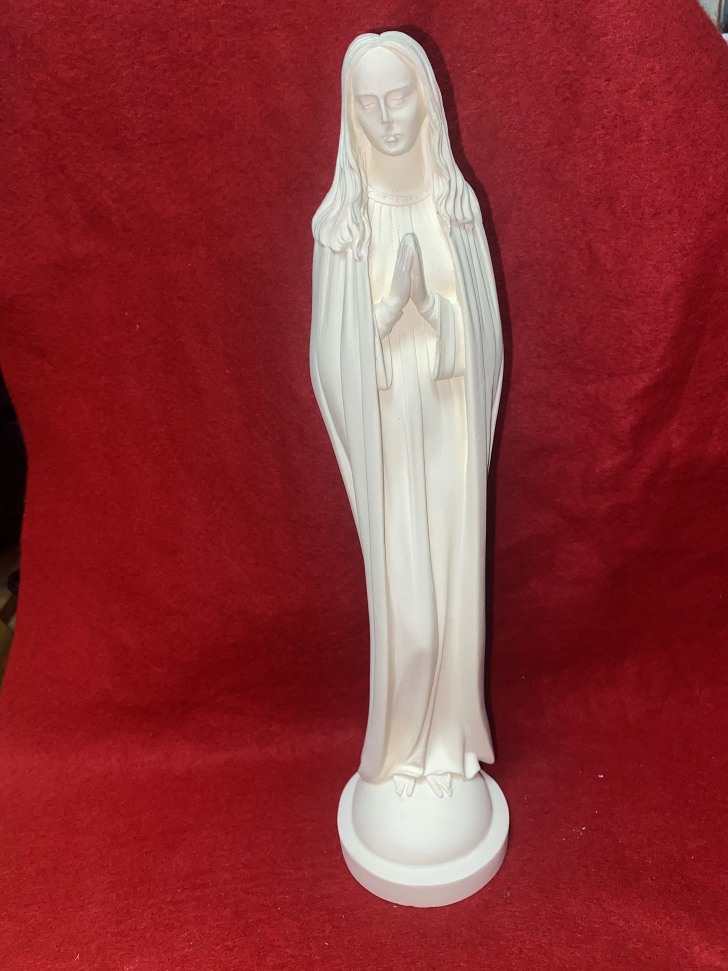 11.75 Inch Alabaster Greek Virgin Mary Figurine Imported From Greece