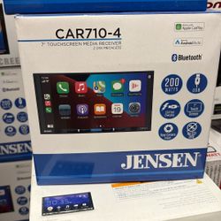Jensen 7 Inch Double Din Touch Screen Stereo With Bluetooth Apple CarPlay Android Auto Brand New 