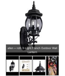 Allen + Roth 3-Light French Outdoor Wall Lantern