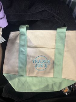 Trader Joes Mini Canvas Bag-green