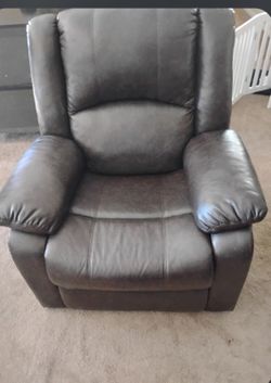 Brown leather recliner