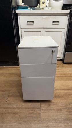 White 3-Drawer Rolling Storage Cabinet
