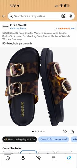 CUSHIONAIRE Fuse Women’s Platform Sandals Tortoise Size 10