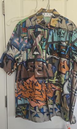 Authentic OFF-WHITE Graffiti Button Up