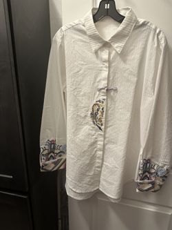 Woman Cotton Long Sleeves Blouse.
