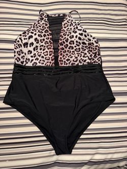 Leopard & Black One Piece Swimsuit