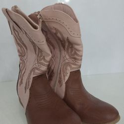 Pink And Brown Girls Boots