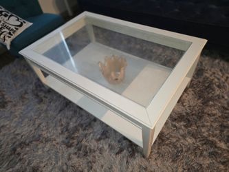 White glass top coffee table