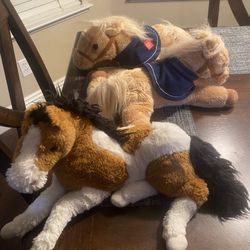 Lot Of 3 Horse Stuffed Animals 
