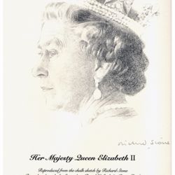 Queen Elizabeth II RARE Signed Sketch By World Famous Royal Artist