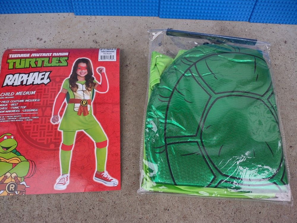 TMNT NWT 7pc set Childs NICKELODEON Raphael Ninja Turtles Costum Sz M