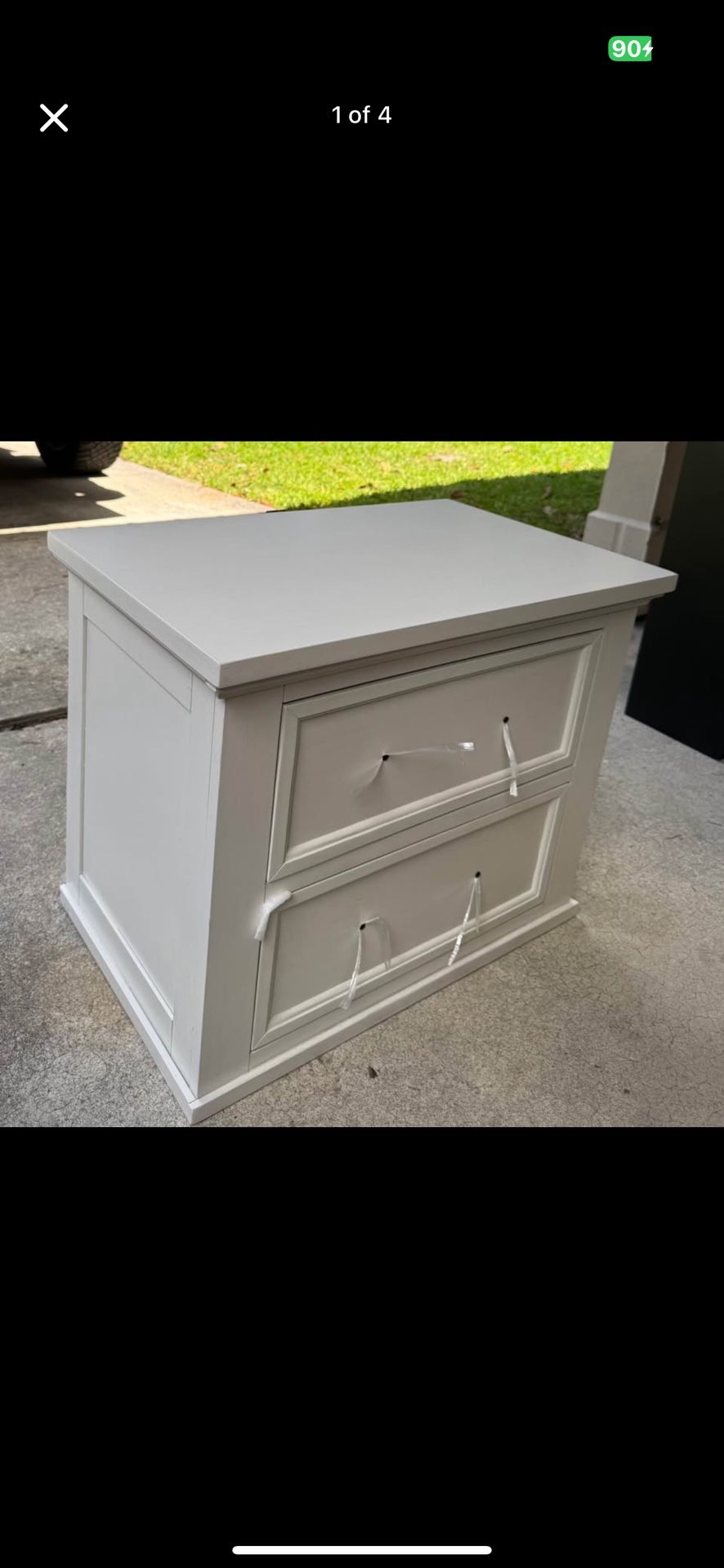 Brand New!! White Two-Drawer Side Table